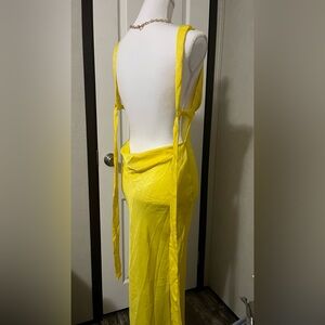 ASOS Yellow Backless Maxi Dress